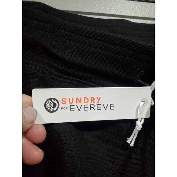 Sundry for Evereve Black Pull-On Mini Skirt Sz 2 Bungee Cord Pockets Casual NWT - Picture 8 of 10